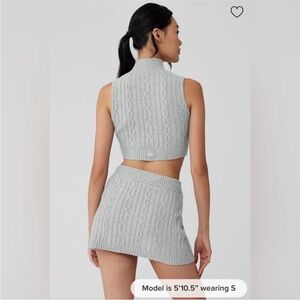ALO Yoga Gray Cable Knit Skirt